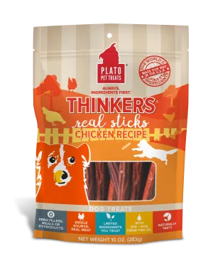 Plato Thinkers Chicken Meat Stick Dog Treats (10-oz)