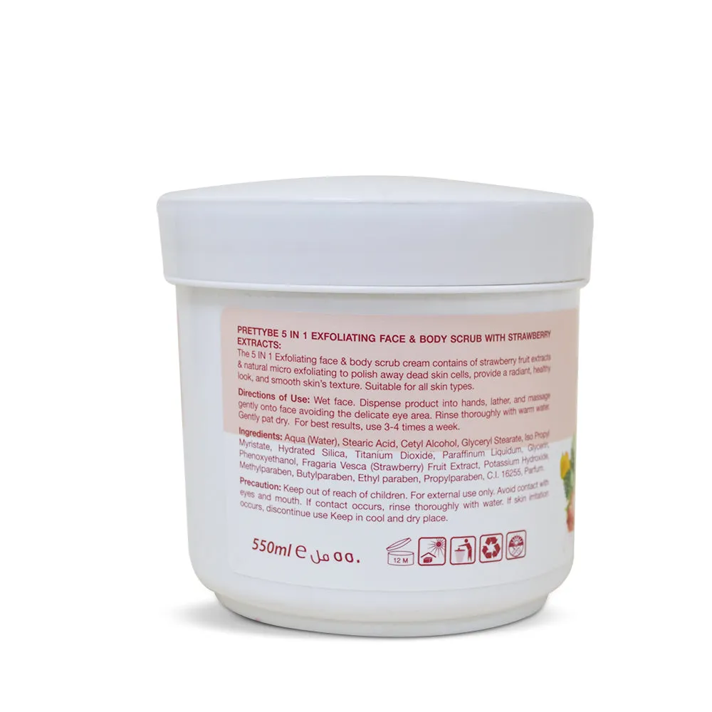 PRETTY BE-5IN1 FACE&BODY SCRUB-STRAWBERRY-

550ML