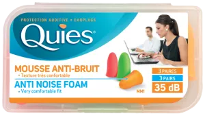 Quies Anti-Noise Foam Fluo EarPlugs (Adult)