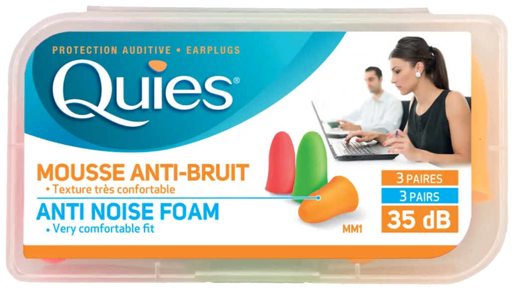 Quies Anti-Noise Foam Fluo EarPlugs (Adult)