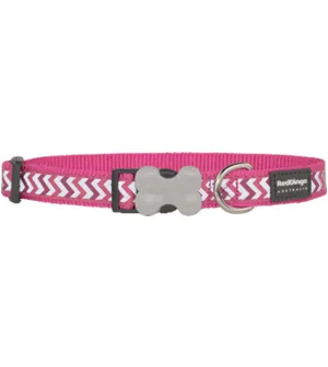 Red Dingo Ziggy Reflective Dog Collar (Hot Pink)