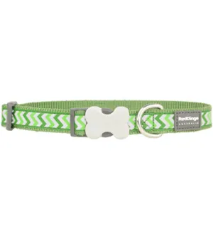 Red Dingo Ziggy Reflective Dog Collar (Lime Green)