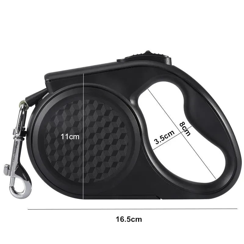 Retractable Dog Leash with Reflective Strip - 5m, for Dogs up to 20kg