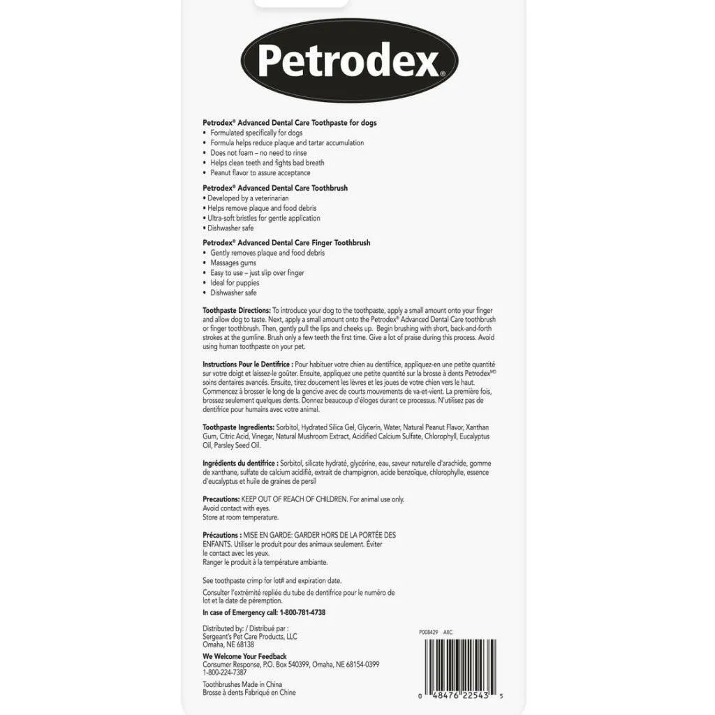 Sentry Petrodex Advanced Peanut Butter Flavored Dental Kit for Dogs