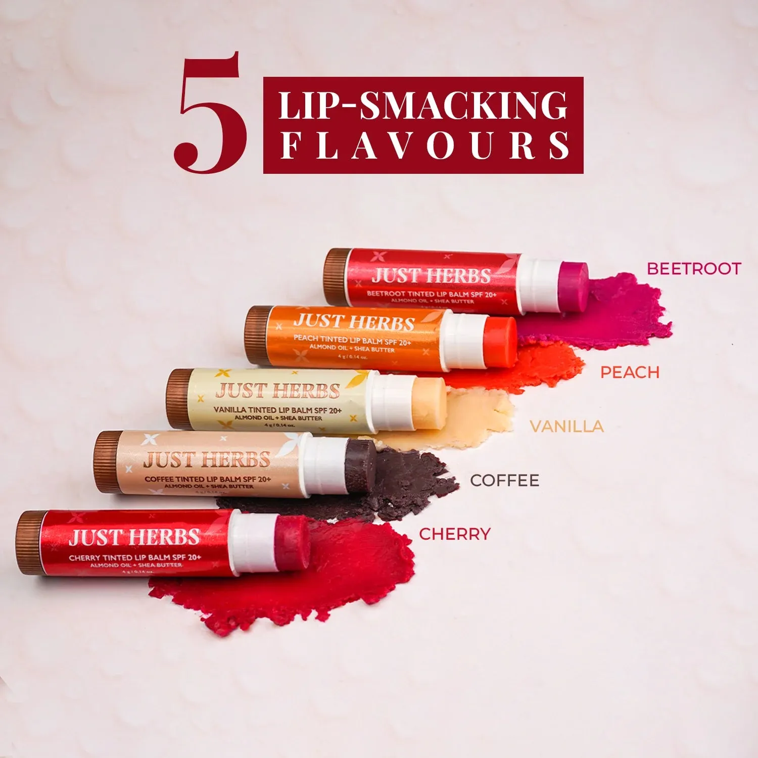 Tinted Lip Balms with SPF 20  : 4 g