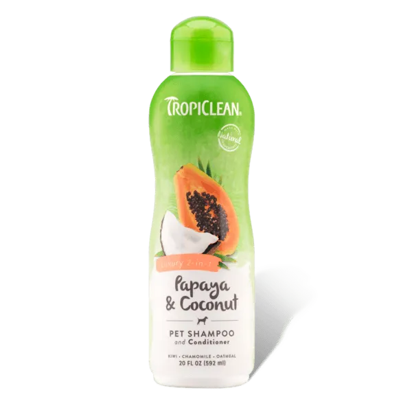 TropiClean Luxury 2-in-1 Papaya & Coconut Shampoo